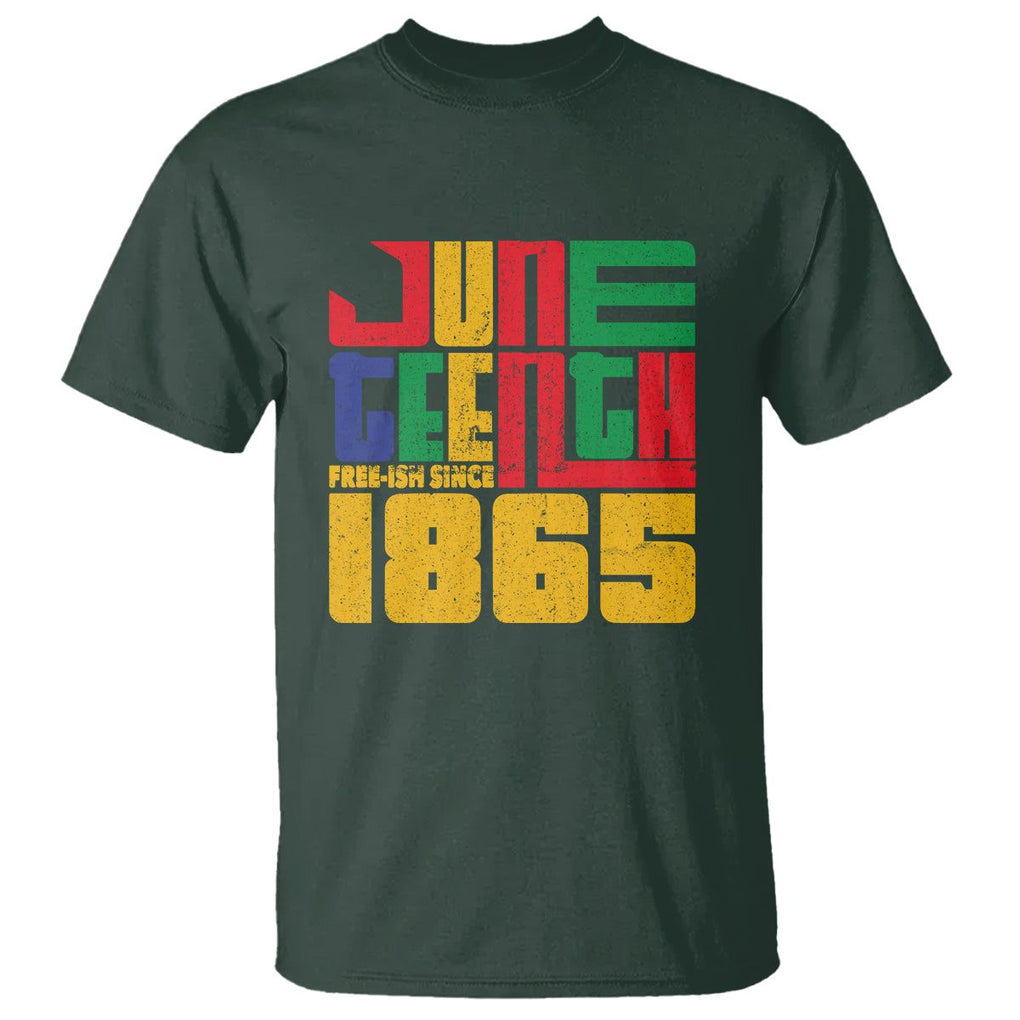 Vintage Free Ish Since 1865 T Shirt TS01 Dark Forest Green Printyourwear