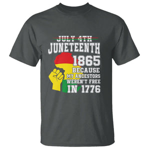 July 4th Juneteenth 1865 Because My Ancestors T Shirt TS01 Dark Heather Printyourwear