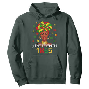 Melanin Queen Hoodie 1865 Juneteenth Celebrate African American Freedom Day for Women TS01 Dark Forest Green Printyourwear