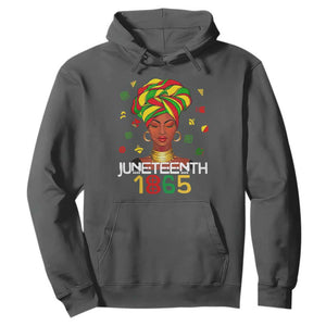 Melanin Queen Hoodie 1865 Juneteenth Celebrate African American Freedom Day for Women TS01 Dark Heather Printyourwear