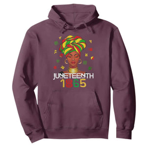 Melanin Queen Hoodie 1865 Juneteenth Celebrate African American Freedom Day for Women TS01 Maroon Printyourwear