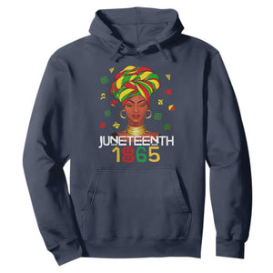 Melanin Queen Hoodie 1865 Juneteenth Celebrate African American Freedom Day for Women TS01 Navy Printyourwear