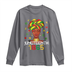 Melanin Queen Long Sleeve Shirt 1865 Juneteenth Celebrate African American Freedom Day TS01 Charcoal Print Your Wear