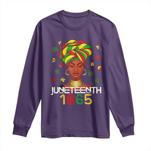 Melanin Queen Long Sleeve Shirt 1865 Juneteenth Celebrate African American Freedom Day TS01 Purple Print Your Wear