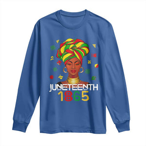 Melanin Queen Long Sleeve Shirt 1865 Juneteenth Celebrate African American Freedom Day TS01 Royal Blue Print Your Wear