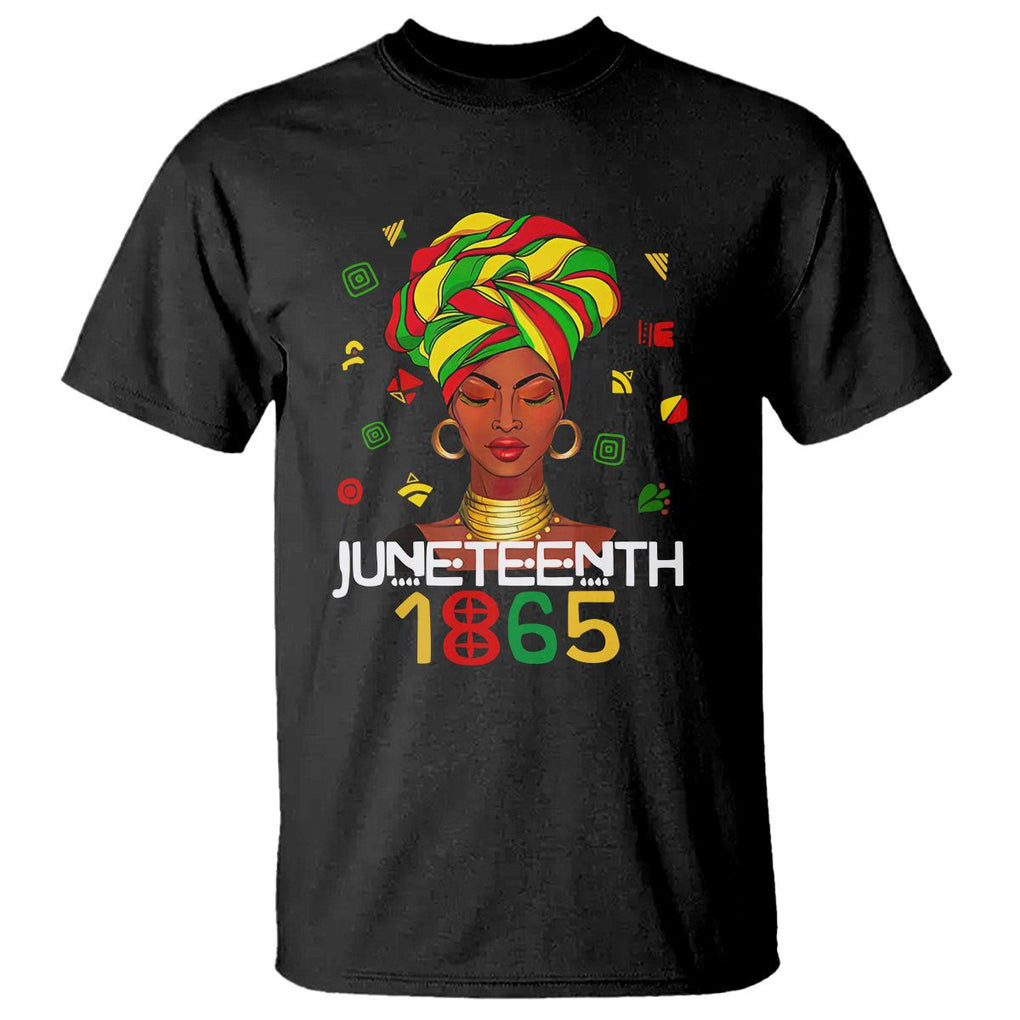 Melanin Queen T Shirt 1865 Juneteenth Celebrate African American Freedom Day for Women TS01 Black Printyourwear