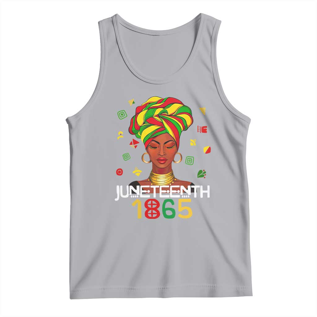 Melanin Queen Tank Top 1865 Juneteenth Celebrate African American Freedom Day TS01 Athletic Heather Print Your Wear