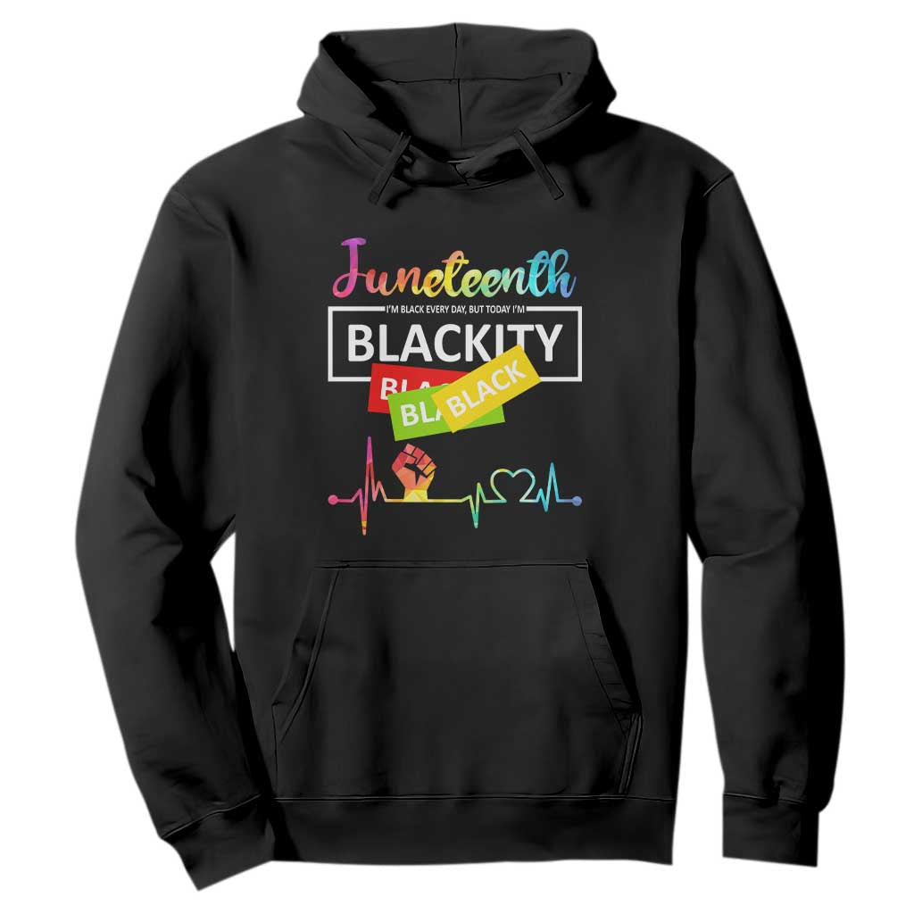 Juneteenth Hoodie Blackity Heartbeat TS01 Black Printyourwear