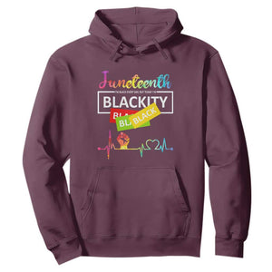 Juneteenth Hoodie Blackity Heartbeat TS01 Maroon Printyourwear