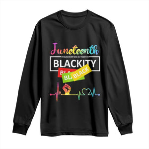 Juneteenth 1865 Long Sleeve Shirt Blackity Heartbeat TS01 Black Print Your Wear