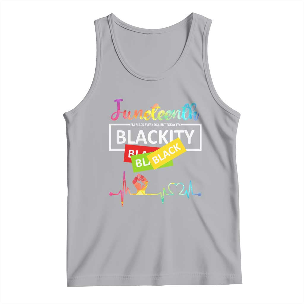 Juneteenth 1865 Tank Top Blackity Heartbeat TS01 Athletic Heather Print Your Wear