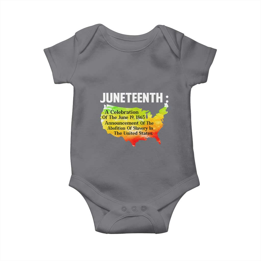 Black History Baby Onesie With African Map Juneteenth Celebration TS01 Charcoal Print Your Wear