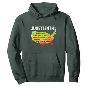 Black History Themed Hoodie With African Map Juneteenth Celebrates TS01 Dark Forest Green Printyourwear