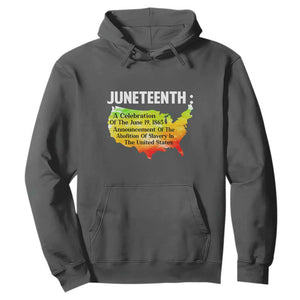 Black History Themed Hoodie With African Map Juneteenth Celebrates TS01 Dark Heather Printyourwear