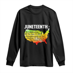 Black History Long Sleeve Shirt With African Map Juneteenth Celebration TS01 Black Print Your Wear