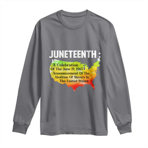 Black History Long Sleeve Shirt With African Map Juneteenth Celebration TS01 Charcoal Print Your Wear