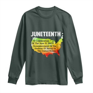 Black History Long Sleeve Shirt With African Map Juneteenth Celebration TS01 Dark Forest Green Print Your Wear