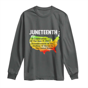 Black History Long Sleeve Shirt With African Map Juneteenth Celebration TS01 Dark Heather Print Your Wear