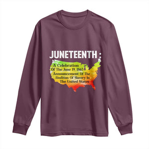 Black History Long Sleeve Shirt With African Map Juneteenth Celebration TS01 Maroon Print Your Wear