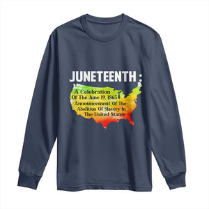 Black History Long Sleeve Shirt With African Map Juneteenth Celebration TS01 Navy Print Your Wear