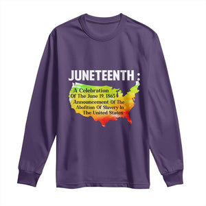 Black History Long Sleeve Shirt With African Map Juneteenth Celebration TS01 Purple Print Your Wear