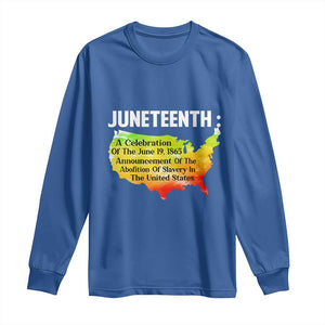 Black History Long Sleeve Shirt With African Map Juneteenth Celebration TS01 Royal Blue Print Your Wear