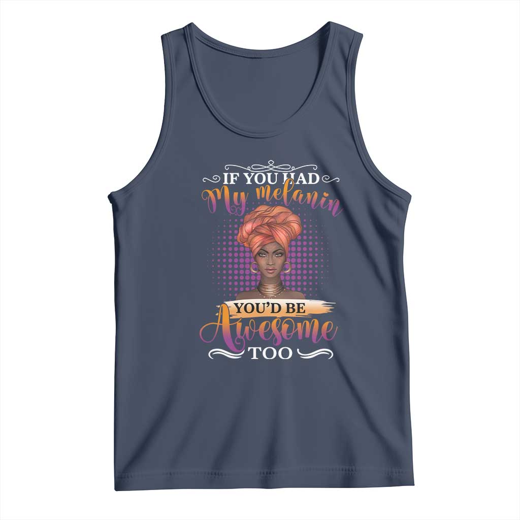 Juneteenth Pride Tank Top You'd Be Awesome Black History Month TS01 Navy Print Your Wear