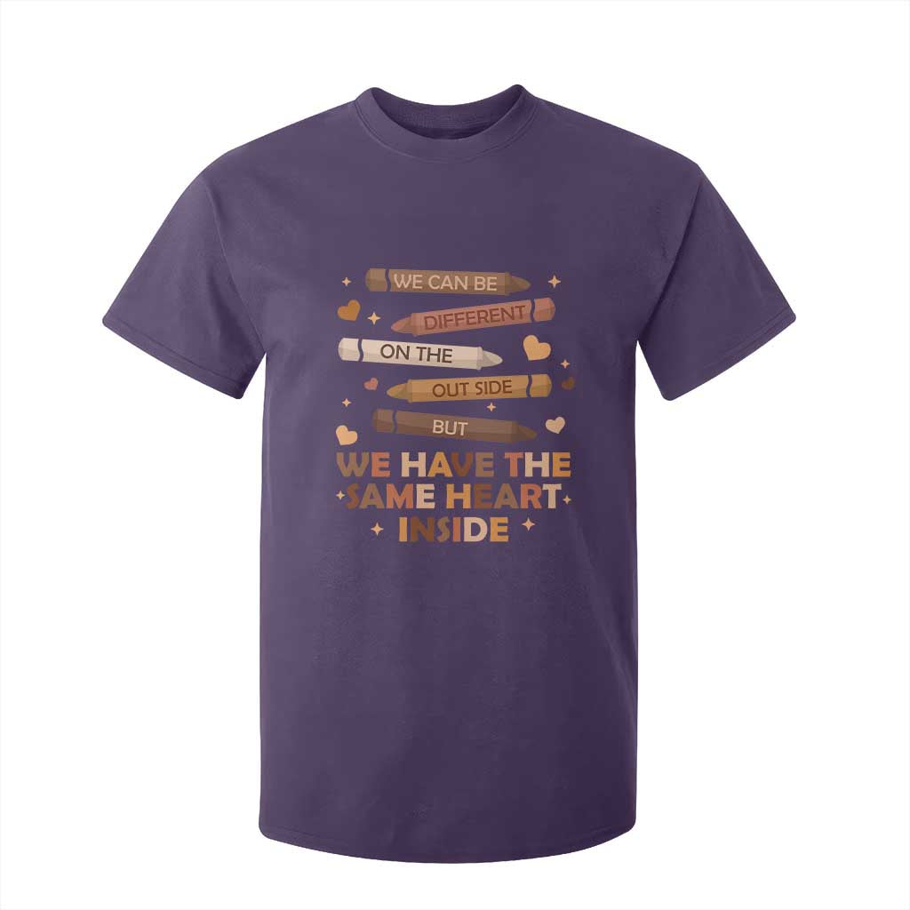 Black Pride Teaching T Shirt For Kid For Teacher We Have The Same Heart Inside BHM African American TS01 Purple Print Your Wear