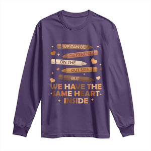 Black Pride Teaching Long Sleeve Shirt For Teacher We Have The Same Heart Inside BHM African American TS01 Purple Print Your Wear