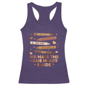 Black Pride Teaching Racerback Tank Top For Teacher We Have The Same Heart Inside BHM African American TS01 Purple Print Your Wear