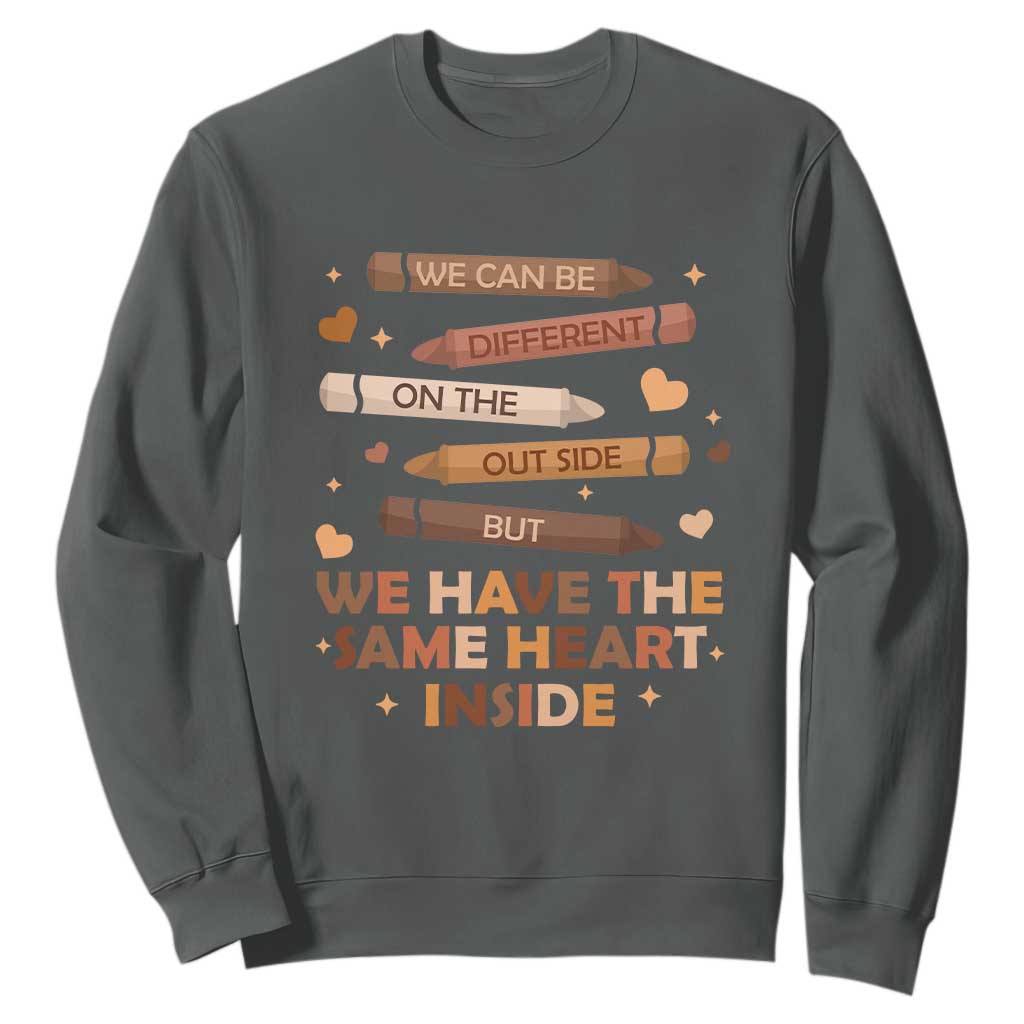Same Heart Black History Month African American Sweatshirt For Teacher TS01 Dark Heather Printyourwear