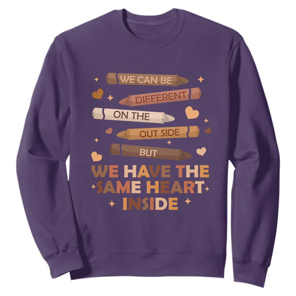 Same Heart Black History Month African American Sweatshirt For Teacher TS01 Purple Printyourwear