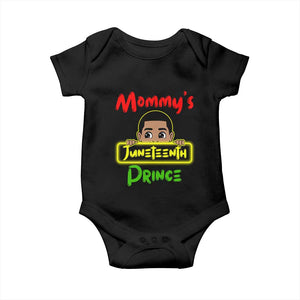 Mommy's Juneteenth Prince Baby Onesie Black Boy TS01 Black Print Your Wear