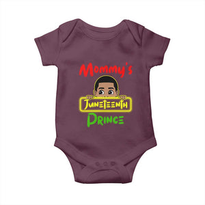 Mommy's Juneteenth Prince Baby Onesie Black Boy TS01 Maroon Print Your Wear
