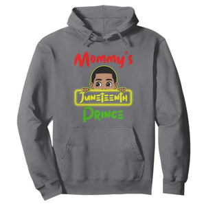 Mommy's Juneteenth Prince Funny Hoodie TS01 Charcoal Printyourwear