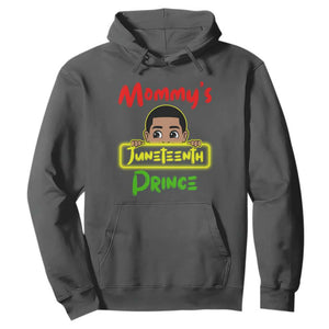 Mommy's Juneteenth Prince Funny Hoodie TS01 Dark Heather Printyourwear