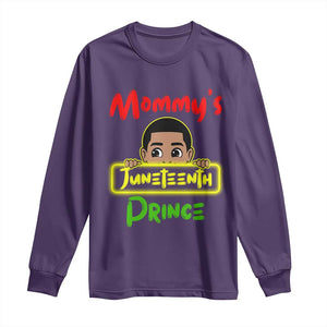 Mommy's Juneteenth Prince Long Sleeve Shirt Black Boy TS01 Purple Print Your Wear