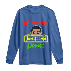 Mommy's Juneteenth Prince Long Sleeve Shirt Black Boy TS01 Royal Blue Print Your Wear