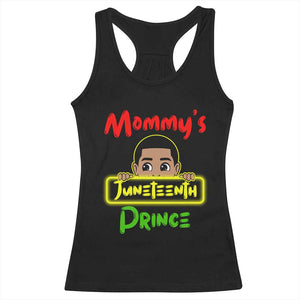 Mommy's Juneteenth Prince Racerback Tank Top Black Boy TS01 Black Print Your Wear