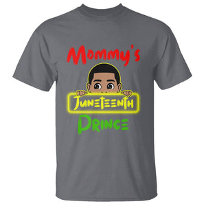 Mommy's Juneteenth Prince Funny T Shirt TS01 Charcoal Printyourwear