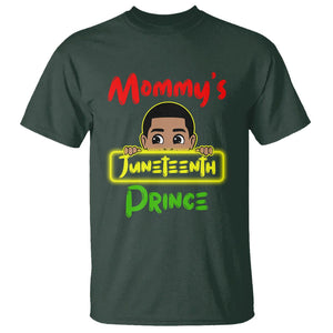 Mommy's Juneteenth Prince Funny T Shirt TS01 Dark Forest Green Printyourwear