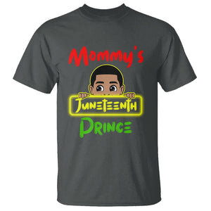 Mommy's Juneteenth Prince Funny T Shirt TS01 Dark Heather Printyourwear