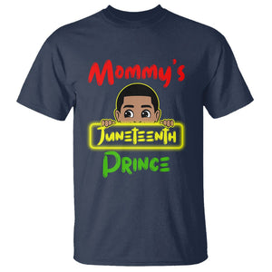 Mommy's Juneteenth Prince Funny T Shirt TS01 Navy Printyourwear