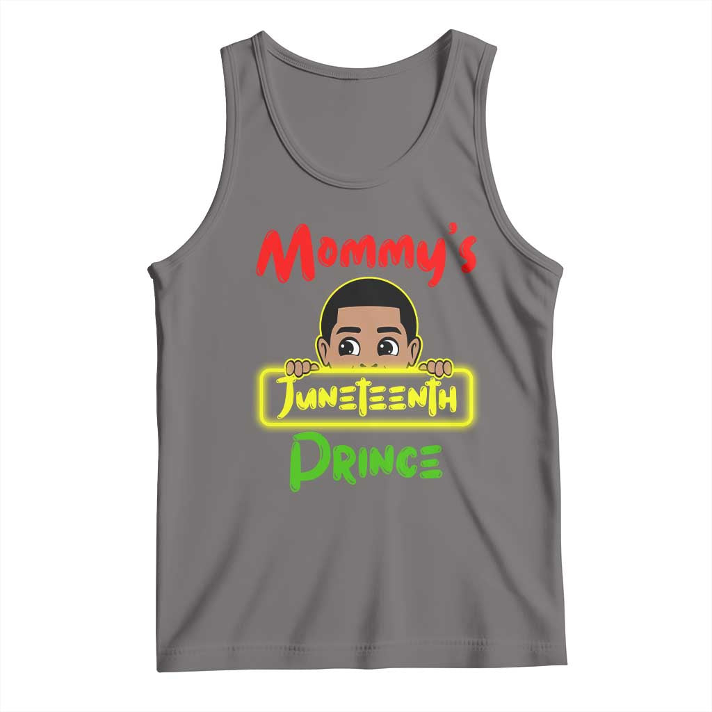 Mommy's Juneteenth Prince Tank Top Black Boy TS01 Deep Heather Print Your Wear