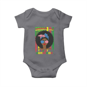 Juneteenth Is My Independence Day Baby Onesie For Black Women Not 4th Of July TS01 Charcoal Print Your Wear