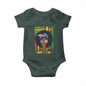 Juneteenth Is My Independence Day Baby Onesie For Black Women Not 4th Of July TS01 Dark Forest Green Print Your Wear