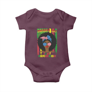 Juneteenth Is My Independence Day Baby Onesie For Black Women Not 4th Of July TS01 Maroon Print Your Wear