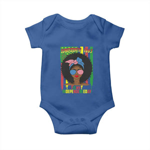 Juneteenth Is My Independence Day Baby Onesie For Black Women Not 4th Of July TS01 Royal Blue Print Your Wear