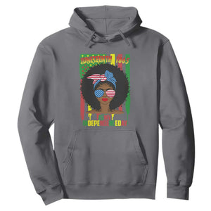 Juneteenth Is My Independence Day Hoodie For Black Women 4th Of July TS01 Charcoal Printyourwear