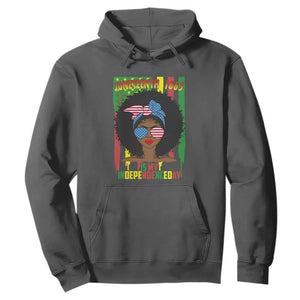 Juneteenth Is My Independence Day Hoodie For Black Women 4th Of July TS01 Dark Heather Printyourwear